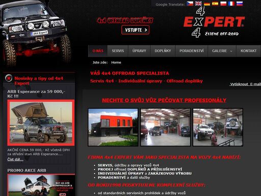 kompletní servis pro vozy s pohonem 4x4, veškeré opravy, údržba, individuální úpravy, prodej a montáž doplňků, bazar. specializace na vozy 4x4.