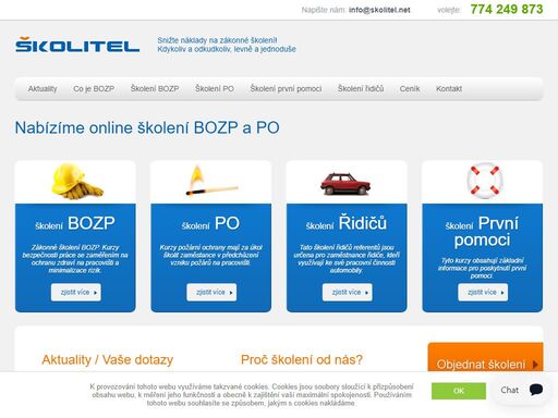školení bozp a po pomocí systému školitel. snižte své náklady na zákonná školení bozp a školení po. nyní online i v mobilu.