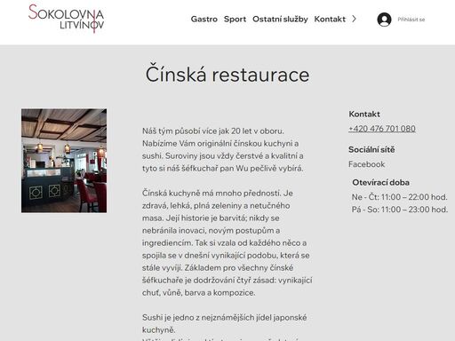 náš tým působí více jak 20 let v oboru. nabízíme vám originální čínskou kuchyni a sushi. suroviny jsou vždy čerstvé a kvalitní a tyto si náš šéfkuchař pan wu pečlivě vybírá.