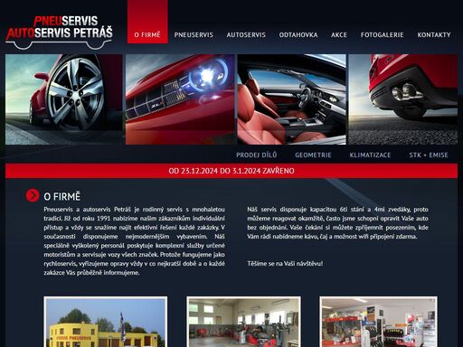 pneuservis a autoservis s prodejem náhradních dílů, autodolňků a příslušenství