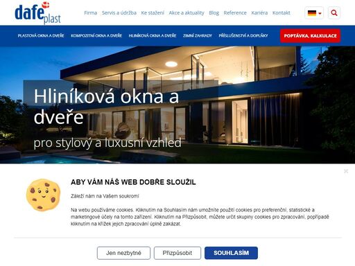 společnost dafe-plast jihlava s.r.o. se zabývá výrobou a montáží kompozitních, plastových a hliníkových oken.