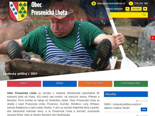 oficiální webové stránky obce prosenická lhota
