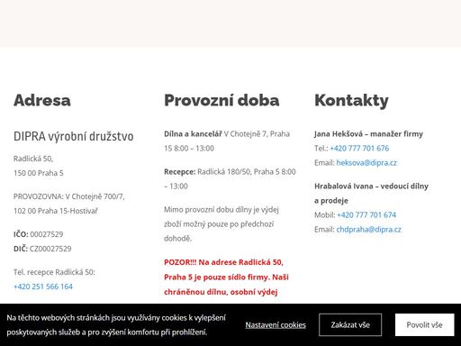 dipra.cz/#kontakt