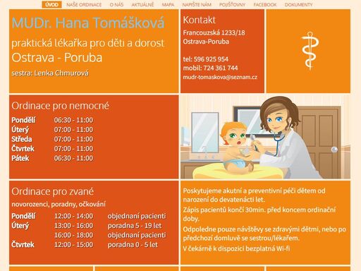 dětský lékař ostrava poruba francouzská, praktický lékař pro děti a dorost, doktorka, lékařka, ordinace převzata po mudr. danuše rašíkové