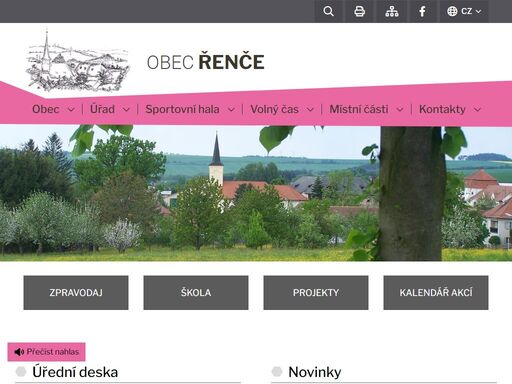 oficiální stránky obce řenče