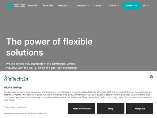 a leader in the development of flexible metal hoses, gas-tight decoupling elements and assemblies for automotive engineering and industry.