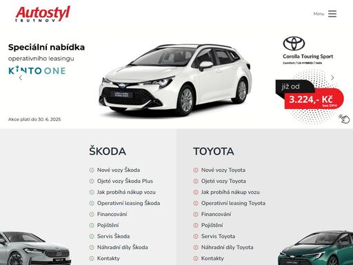 autorizovaný prodej nových vozů škoda a toyota. prodej ojetých vozů, servis a náhradní díly, operativní leasing