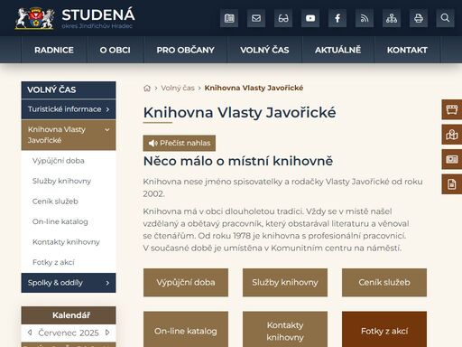 oficiální stránky obce studená