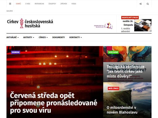 cčsh, ccsh.cz, ccsh, církev, církev československá, církev československá husitská, husiti, husitská církev třetí největší křesťanská církev v české republice, oficiální stránky ústřední rady v praze