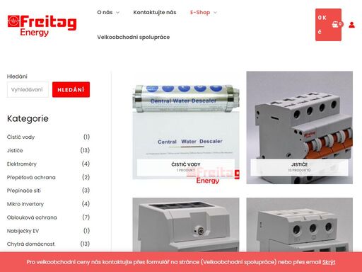 vítejte na naší webové stránce freitag energy! jsme společností se sídlem v praze, která se specializuje na prodej elektro jističů, chráničů, přepínačů, mikroinverterů, nabíječek na elektromobily, chytrých domácností a elektro svorek. jsme součástí velké skupiny freitag group
