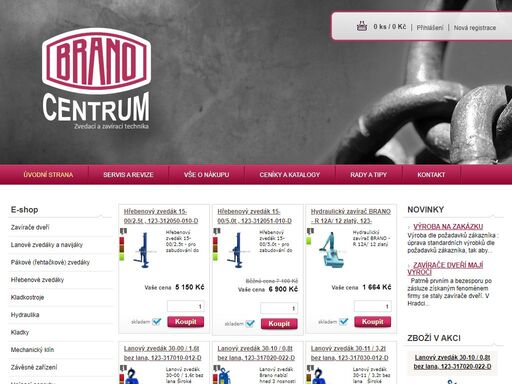 v našem e-shopu branocentrum.cz můžete vybírat z kvalitní zvedací a zavírací techniky. naše nabídka zahrnuje kladkostroje, hydraulické zvedáky, lanové zvedáky a navijáky, upínací popruhy nebo zavírače dveří.