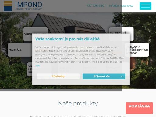 zabýváme se výrobou, prodejem a poradenstvím v oblasti: žaluzie, rolety, sítě proti hmyzu, markýzy.