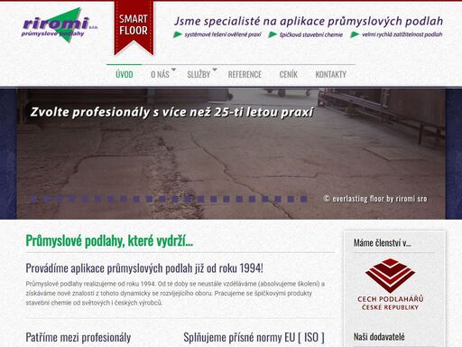 specializujeme se na aplikace pro průmyslové podlahy za použití špičkových produktů stavební chemie. tel.: +420 603 492 045, email: podlahy@riromi.cz.
 