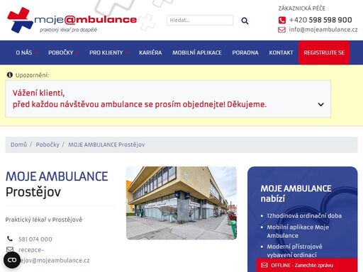 moje ambulance – největší síť ordinací praktických lékařů pro dospělé v čr. 12hodinová ordinační doba, online registrace i objednávka, hrazeno ze zp. 