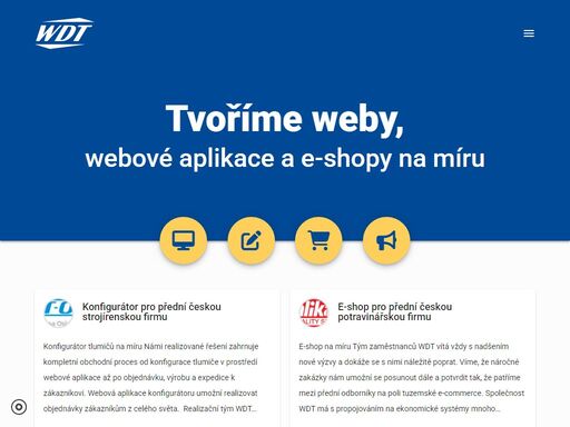 tvoříme weby, webové aplikace a e-shopy na míru. naše práce stojí na pevných základech moderních technologií. jejími nosnými prvky jsou dlouholeté zkušenosti na internetovém trhu, silné know-how, inovace a vlastní vývoj.