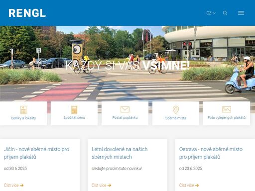 rengl: plakátovací plochy v česku, na slovensku a v polsku