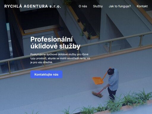 profesionální úklidové služby od formy rychlá agentura s.r.o. pro kanceláře, obchodní centra, průmyslové haly, garáže, hotely, restaurace, zdravotní a sociální zařízení.