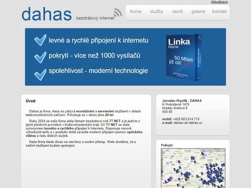 dahas - jaroslav hryzlík, bezdrátový internet, hradec králové