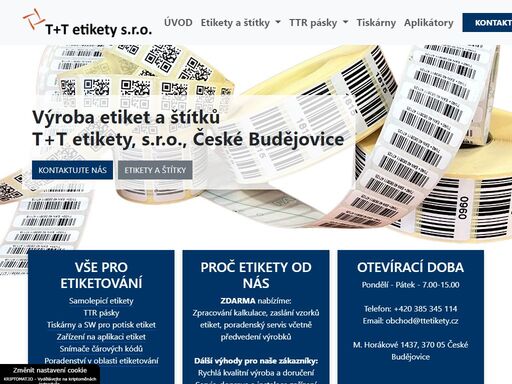 našim zákazníkům nabízíme široké zkušenosti a znalosti při výběru, tisku a aplikaci etiket. t+t etikety, s.r.o. - výroba, tisk a prodej etiket.