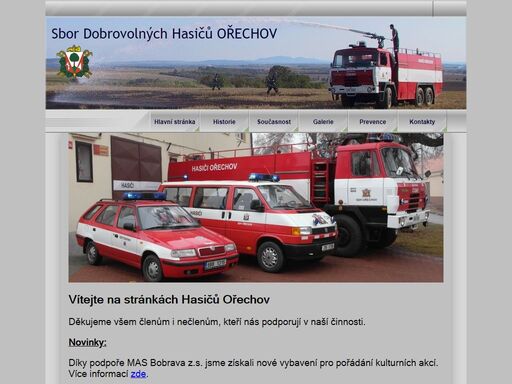 domovská stránka sdh ořechov