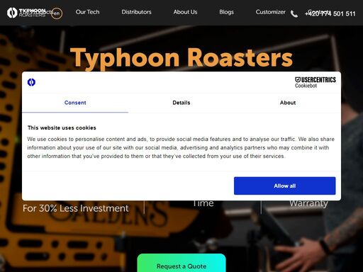invest in a typhoon roaster and elevate your business. our commercial roasters deliver top quality and performance, perfect for those who value excellence