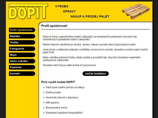 výroba, opravy, nákup a prodej palet
