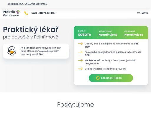 soukromá ambulance praktického lékaře pro dospělé v pelhřimově.