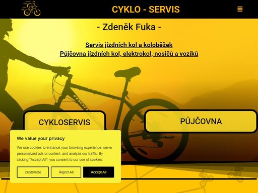 odborný servis jízdních kol a koloběžek, půjčovna jízdních kol a elektrokol, vozíků a nosičů. cykloservis najdete v hluboké nad vltavou.
