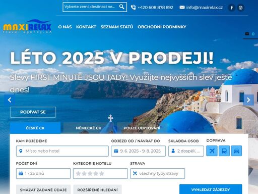 nejlenější dovolená, zájezdy a ubytování od českých i německých ck online.