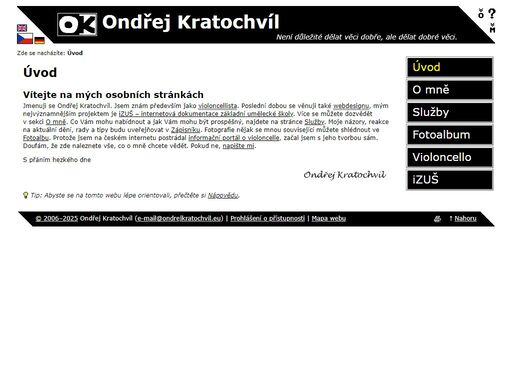 osobní stránky ondřeje kratochvíla