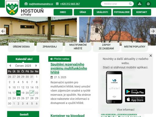 oficiální stránky obce hostouň