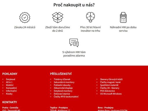 prodej, servis, distribuce pokladních systémů posiflex.