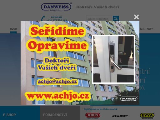 společnost danweiss, spol. se zabývá výrobou klíčů, instalací bezpečnostních a samozamykacích zámků, výrobou dveří a opravami zámků vložek zavíračů. zajišťujeme servis značek fab, evva, guard, gu, hoppe a dalších.