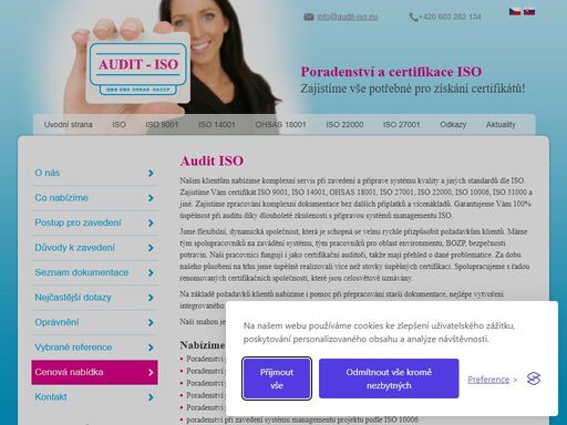 poradenství při zavádění systému kvality iso 9001, iso 14001, ohsas 18001, ohsas. školení interní audity a certifikace. životní prostředí ems