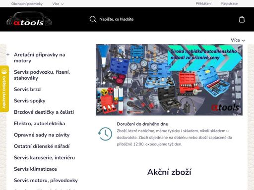 homepage.  

 
vítejte na atools.cz – vašem specializovaném internetovém obchodě pro autodílny a profesionální automechaniky. jsme rodinná firma, která se pyšní širokou nabídkou autodílenského nářadí, včetně aretačních přípravků, nářadí na servis motoru, převodovky, brzd, podvozku a mnoho dalšího. všechny naše…