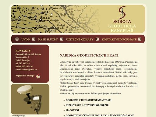geodetická kancelář tomáš sobota, sídlem v prostějově.
