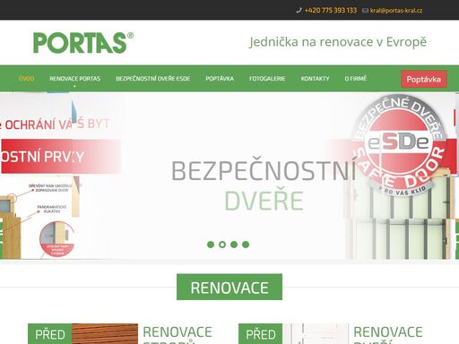 portas - ing. václav král - renovace dveří, schodišť, stropů, obložkové zárubně, bezpečné dveře