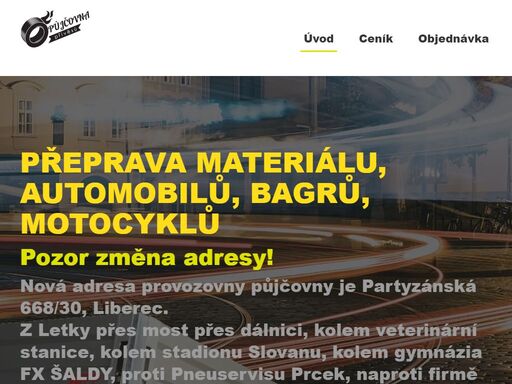 půjčovna přívěsů liberec | přívěsy, odtah automobilů, bagrů, motorek | vozíky
