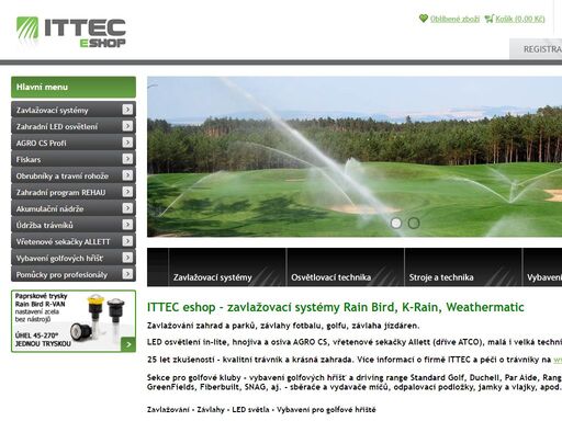 automatické závlahy rain bird, k-rain, weathermatic, led osvětlení in-lite, vybavení golfových hřišť duchell