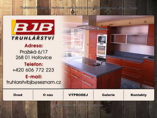 truhlářství bjb s.r.o., hořovice, okres beroun se zabývá zakázkovou výrobou nábytku na míru, kuchyně na míru, kancelářský nábytek, koupelnový program, předsíňové sestavy, bytové doplňky. truhlářství beroun, příbram, plzeň, praha.