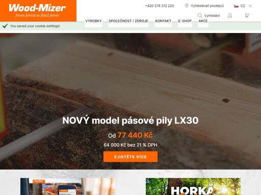 wood-mizer česká republika dodává mobilní i stacionární pily, pilové pásy a další dřevozpracující zařízení pro profesionální producenty dřeva v české republice.