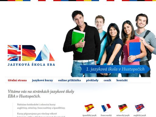 jazyková škola eba v hustopečích nabízí kurzy angličtiny, němčiny, francouzštiny a španělštiny. pro všechny věkové kategorie s ohledem na úroveň dosažených znalostí.