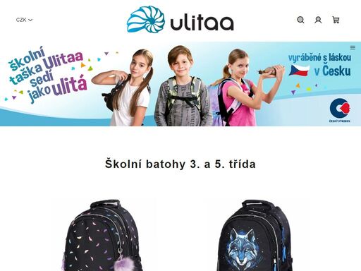 školní batohy ulitaa. vývoj a výroba nových batohů do školy ulitaa probíhá kompletně v české republice.záměrem bylo vytvořit školní batoh pro 3., 4., 5. třídu s dokonalou ergonomií a kvalitním zpracováním. toho jsme docílili hlavně dostatečným pohodlným polstrováním zádové části a správným tvarem, šířkou a nasazením…