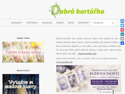 magazín a český katalog kartářek dobrá kartářka.cz. dozvíte se novinky z oboru nebo odpovědi na své sny. kartářky vám vyloží budoucnost. zeptejte se.