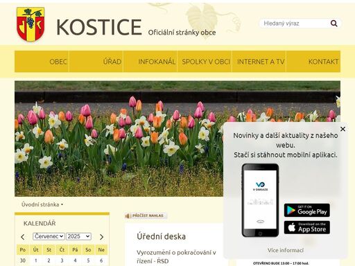 oficiální stránky obce kostice