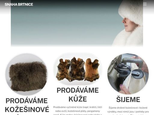 prodej kožešin.