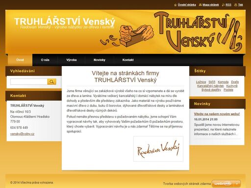 jsme firma věnující se zakázkové výrobě všeho na co si vzpomenete a dá se vyrobit ze dřeva a lamina. vyrábíme veškerý kancelářský i domácí nábytek na míru dle dohody a především dle představy zákazníka. vypracování návrhu je u nás zdarma!