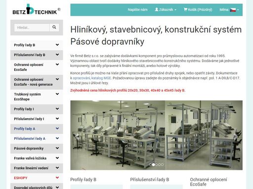 hliníkový, stavebnicový, konstrukční systém | e-shop