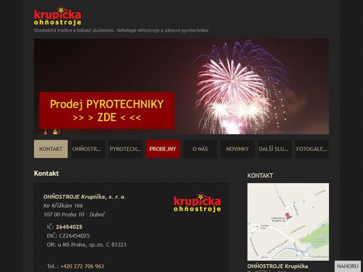 dlouholetá tradice a bohaté zkušenosti. velkolepé ohňostroje a zábavní pyrotechnika.