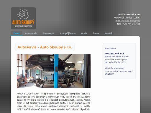 tel.: 774 845 625. opravy osobních a lehkých užitkových automobilů.